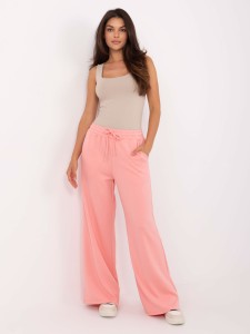 Brzoskwiniowe dresowe spodnie z wiązaniem