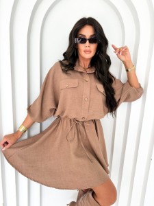 Camelowa sukienka boho 