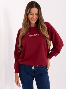 Bordowa damska bluza z okrągłym dekoltem