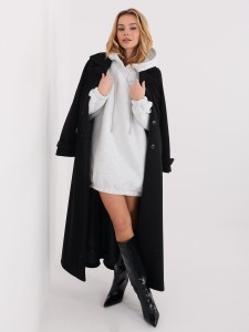 Jasnoszara dresowa sukienka oversize z kapturem