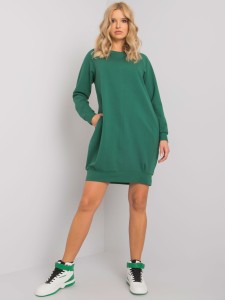 Ciemnozielona bawełniana sukienka dresowa oversize