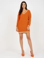Ciemnopomaranczowa luzna sukienka dzianinowa mini 1.png