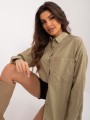 Casualowa koszula oversize z bawełny khaki 5.jpg