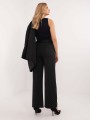 Eleganckie czarne spodnie materialowe damskie z paskiem w groszki 2.jpg