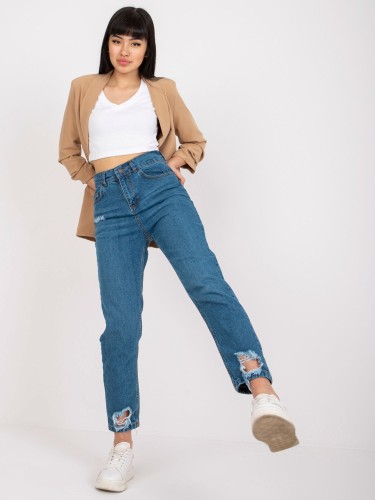 Niebieskie damskie jeansy straight leg 1.jpg