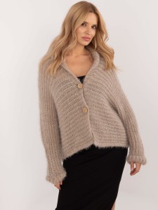 Beżowy rozpinany sweter oversize 