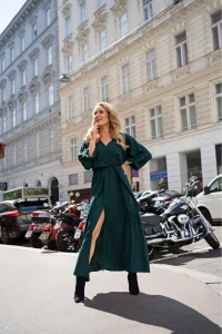 Wiskozowa elegancka suknia maxi 