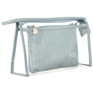 Niebieska wodoodporna kosmetyczka damska 2w1