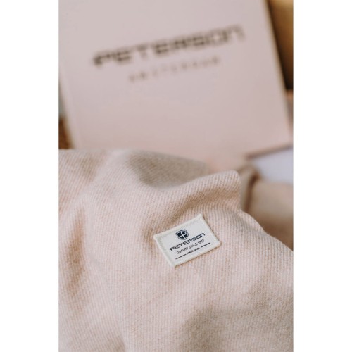 Szalik klasyczny z frędzlami w beżowym kolorze - Peterson-6 866