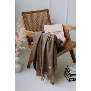 Jesienno- zimowy szalik damski z frędzlami 