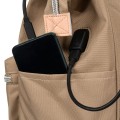 Podróżny plecak damski z poliestru w ciemno-beżowym kolorze z kieszenią na laptopa - Peterson-11 1082