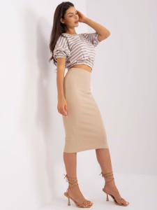 Beżowy dwuczęściowy komplet casualowy z bawełny