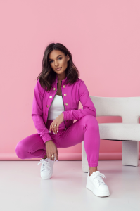 Komplet dresowy z rozpinaną bluzą - Róż