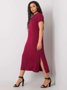 Plus size bordowa sukienka basic