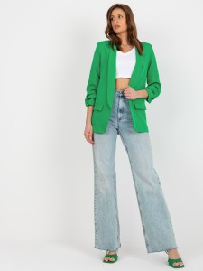 Zielona marynarka damska z rękawem 3/4 