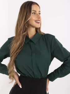 Ciemnozielona klasyczna koszula damska