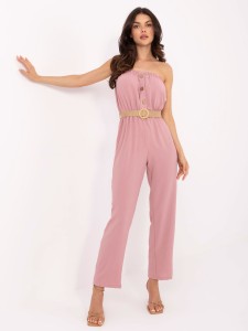 Różowy kombinezon z guzikami