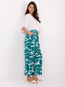 Ciemnozielone letnie spodnie z wiskozy